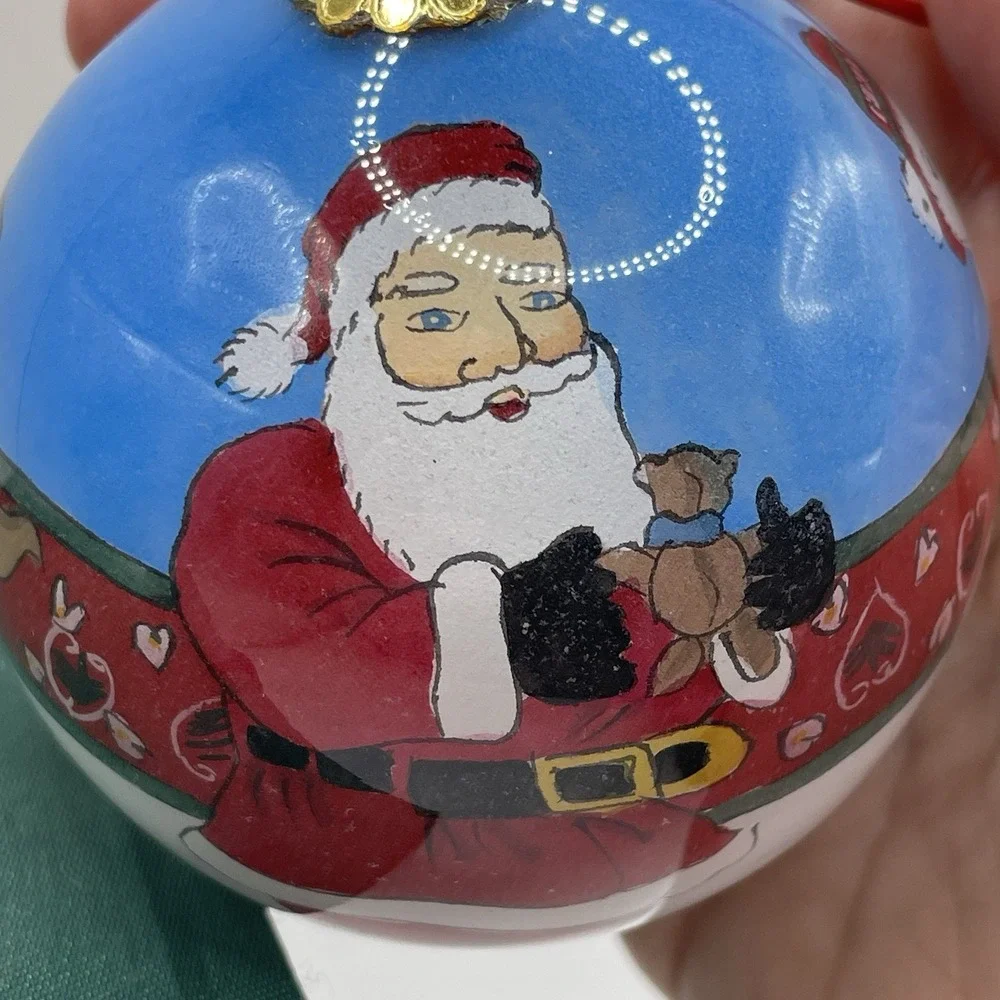 Reverse Painted‎ Santa Polar Bear Reindeer 3